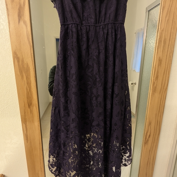 Trixxi Dark Purple Lace High-Low Dress - Picture 3 of 9